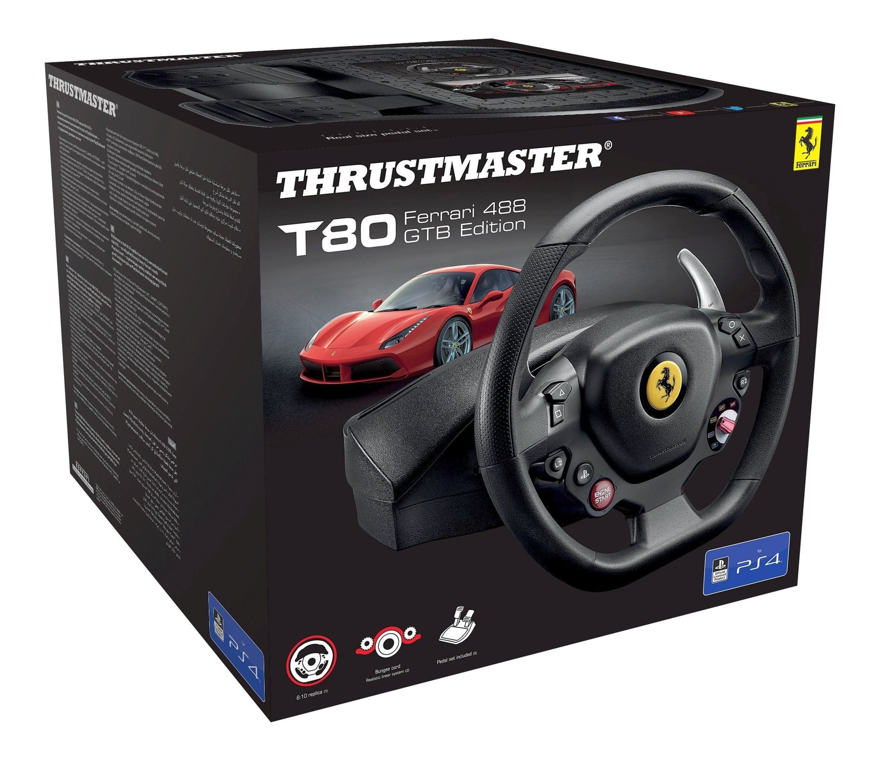 Thrustmaster - T80 Ferrari 488 GTB Edition Racing Wheel